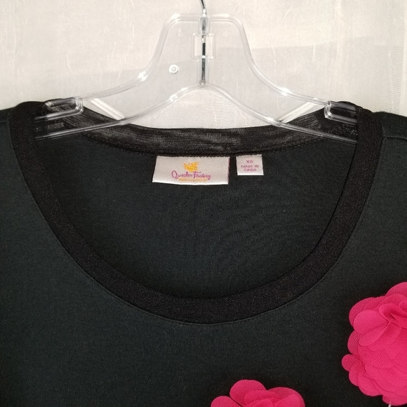 QuackerFactory 3D rose petals studded top Sz XS - Picture 2 of 11